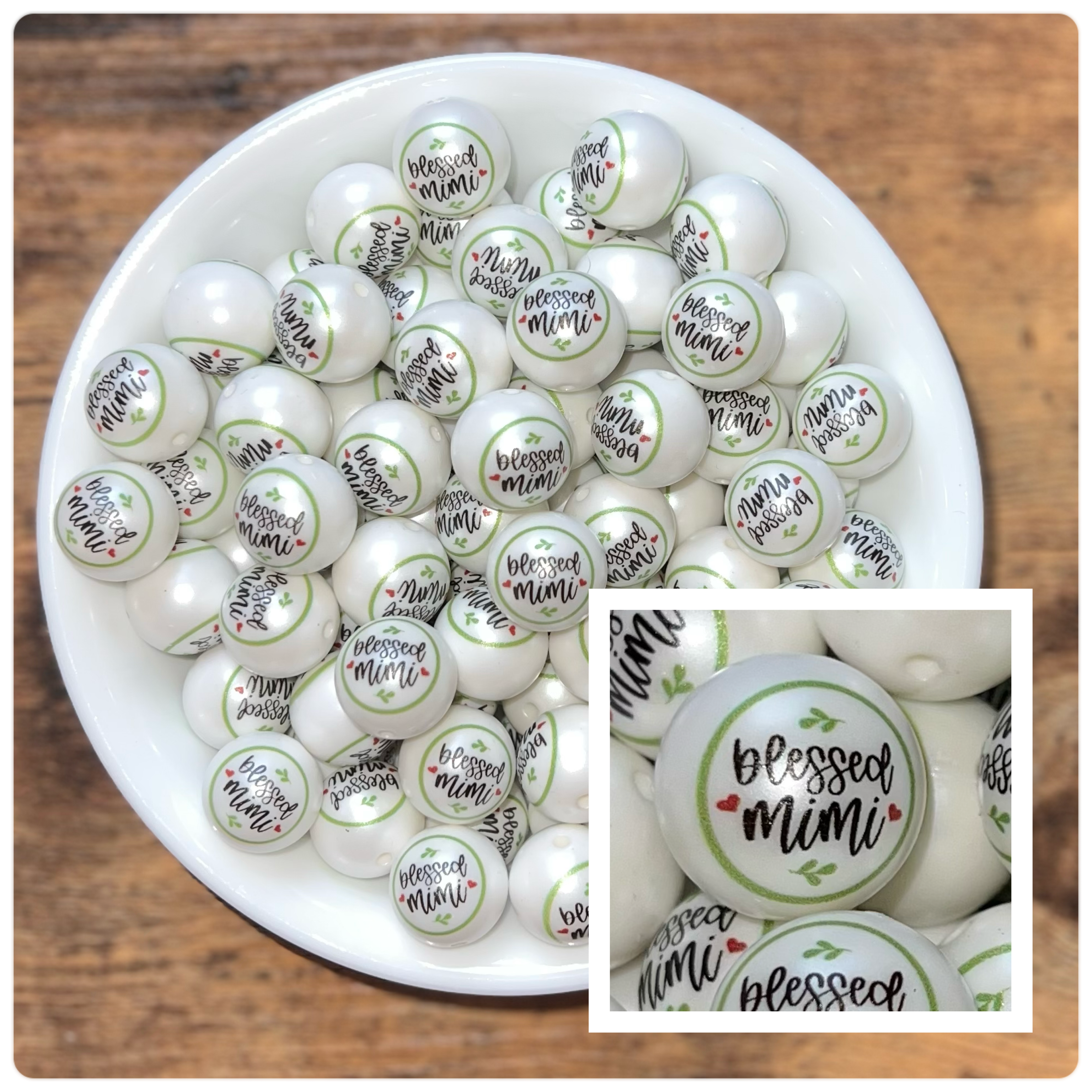 Blessed Mimi  20mm Printed Bead – The Bead Mansion